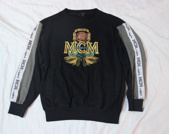 OnSale Rare Vintage MCM Legere Black Crew Neck Mens Size L