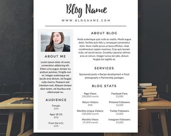 Blog Media Kit Template - Press Kit Template - Microsoft Word Doc *INSTANT DOWNLOAD*