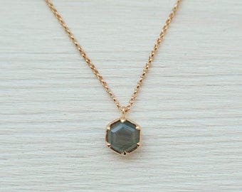 Rose Gold Labradorite Necklace