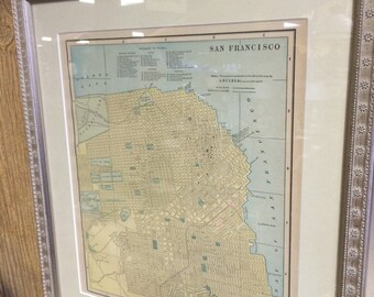 1870's Map of San Francisco California custom framed and matted Cali