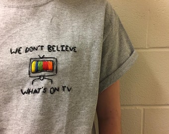 Twenty One Pilots "We Don't Believe What's On TV" Embroidered Shirt