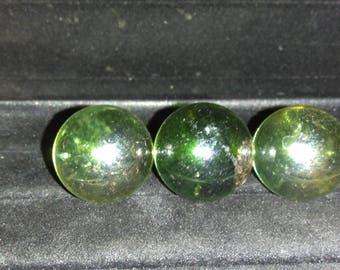 3- 1" Shiney transparent green Marbles