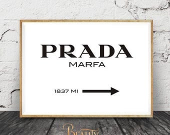 Prada Marfa Sign, High Fashion Brand, Poster Brand Distance Mark, Gossip Girl, Modern Fashion Print, Fashion Week Printable Wall Decor