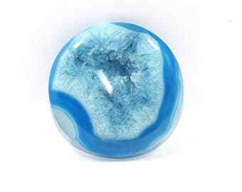 Blue Window Druzy Round Semiprecious Gemstone Cabochon WINDOW DRUZY GEMSTONE Wire Wrapping Cabochon 40x8mm 100 Cts(3600)