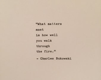 Charles Bukowski Typewritten Print 'The Laughing