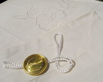 1 sheet Romanesque white embroidery linen shabby