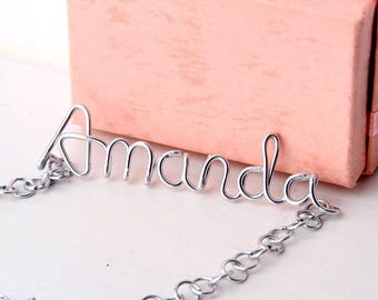 Custom Wire Name Necklace Personalized