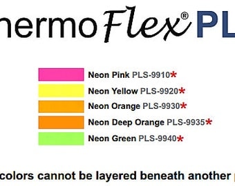ThermoFlex Plus Neon 12" x 15", Heat Transfer Vinyl Sheets, Iron On Vinyl, HTV Sheets, HTV, TShirt Vinyl, Heat Press Vinyl