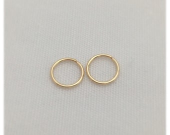 Snug Cartilage Piercings 4 -7 mm 24-22 Ga Hoop Earring Sterling Silver .925 Rose Gold Fill / 14k Y Gold Fill Hex Tragu Body Piercing Jewelry