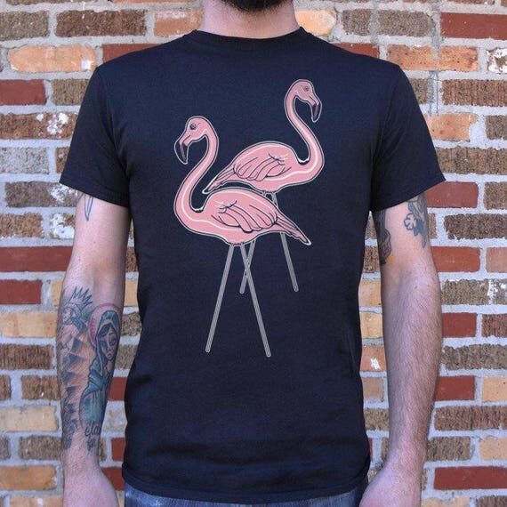 Items similar to Pink Flamingos men printed shirt - Camiseta de Hombre ...