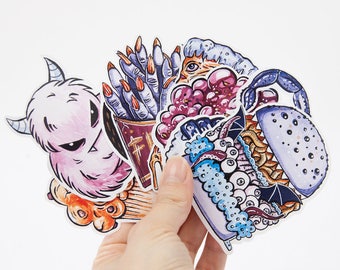 Grunge Die Cut Stickers Set - Vinyl Stickers, Halloween Stickers, Creepy Stickers, Spooky Stickers, Horror Stickers, Pastel Goth Stickers