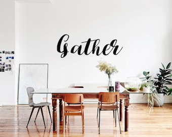 Gather- (2 Stickers) Decal Vinyl Sticker Wall Decor Dining Room Living Room Entry - Multiple Sizes Get 2 for 1! FREE SHIPPING