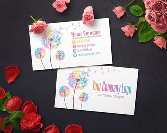 Lularoe Business Cards Dandelion, Home Office Approved, Digital Business Card, Fashion Consultant Digital Card, For Fashion Retailer