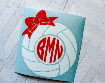 Monogram decal, volleyball decal, monogram valleyball, car window sticker, yeti sticker, yeti decal, rtic cup decal, yeti, monogram sticker