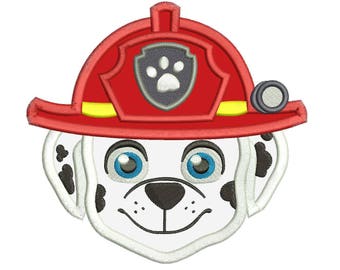 Police Dog Marshall Embroidery Applique Design