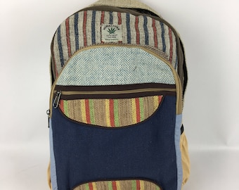 Nepal Himalayan hand crafted Hemp backpack laptop bag summer rucksack eco friendly