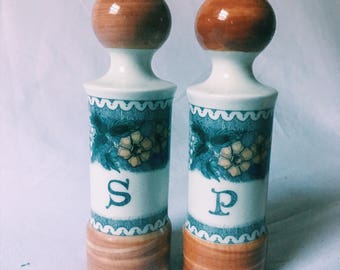 Vintage ceramic salt and pepper shakers