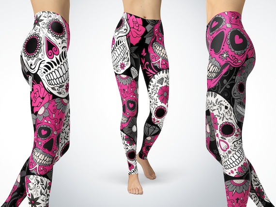 Sugar Skull Leggings Yoga Leggings Sugar Skull Yoga Pants