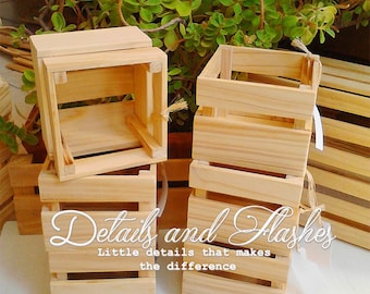 TWELVE wooden crates for centerpiece, wooden boxes, rustic wedding flower box wood crate- table centerpieces and decoration flower Planter