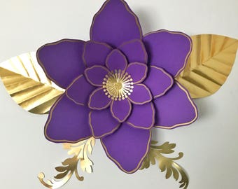 pdf petal 5 paper flower template digital version original five petal paper flower