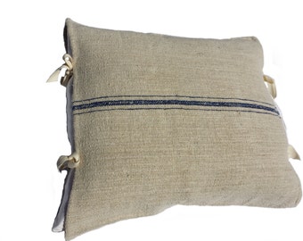 Cushion cover made of antique grain sack cloth
