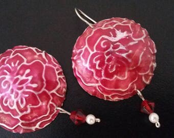 Scarlet aluminum embossed earrings