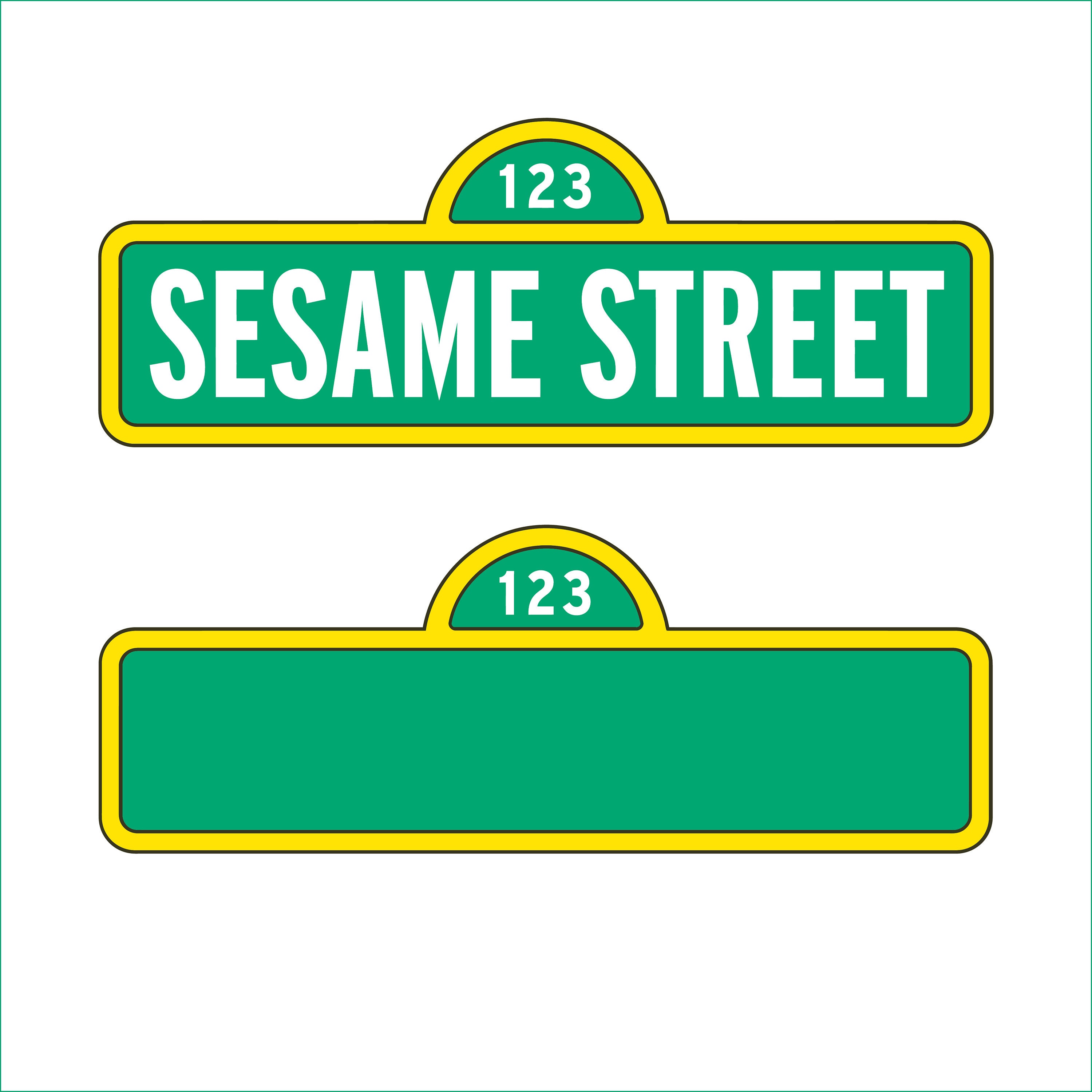 Download Sesame Street Sign and Blank Sign only svg dxf eps png