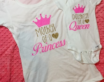 daughter of a queen, mommy and me outfits, matching mommy daughter, mommy and me shirts, mommy and me clothing, mothers day gift, mom life