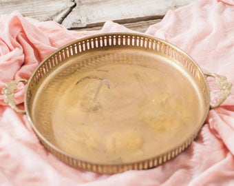 Vintage Gold/Bronze Serving Tray - Parfume Tray - Jewelry Tray