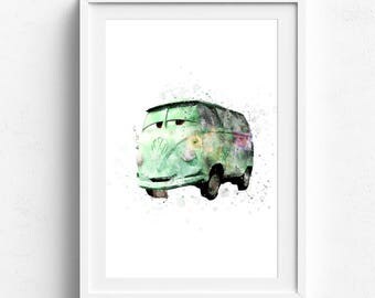 Disney cars, cars birthday party, disney cars decor, disney watercolor, pixar art, disney wall art, disney pixar, pixar watercolor, pixar