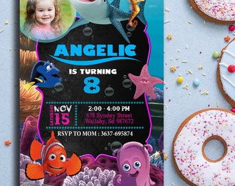Finding Dory Invitation Finding Nemo Invitation, Finding Dory Birthday Party, Finding Nemo Invitation DIY, Finding Nemo Printables nemo card