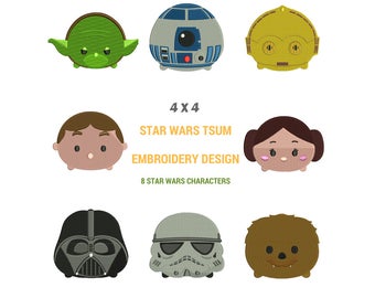 Tsum Tsum Star Wars Embroidery Design | Machine Embroidery Design | Star Wars Full Filled Embroidery | Star Wars Embroidery Craft Supplies