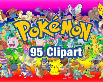 95 Pokemon ClipArt - Digital , PNG, image, picture, oil painting, drawing,llustration, art , birthday,handicraft 300 DPI, 300 PPI