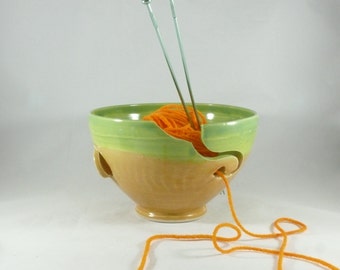 Handmade Ceramic Yarn Knitting Bowl Knitter Gift , Gift for Her, Pottery Yarn Bowl, Yarn Organizer, Handmade in colorado 294
