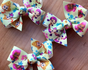 Bubble Guppies Hair Bows - Bubble Guppies Party, Bubble Guppies, Bubble Guppies Birthday, Bubble Guppies Party Favors