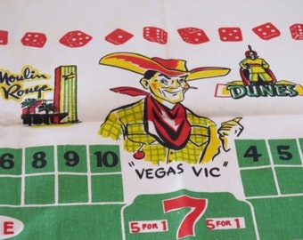 Vintage Souvenir Las Vegas Tablecloth VLV UNUSED MINT