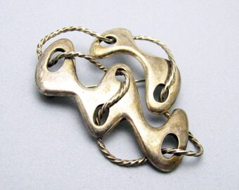 Sigi Pineda Modernist Sterling Brooch Vintage Tasco Jewelry P6983
