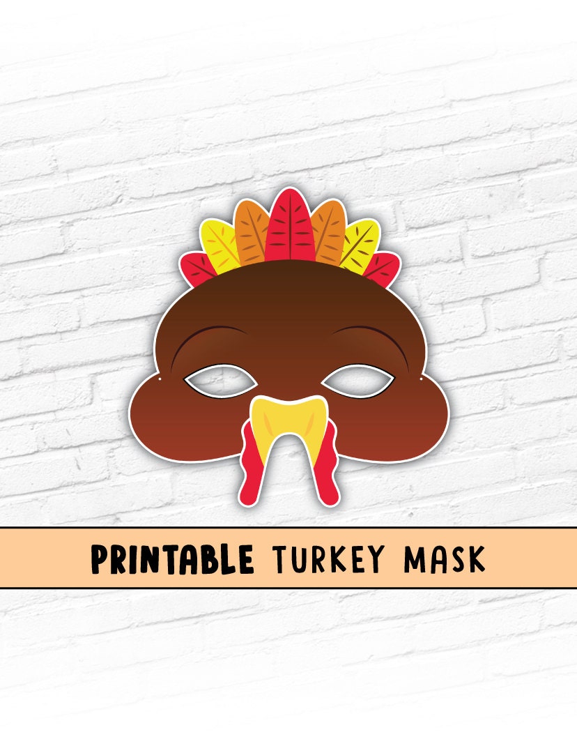 Turkey Printable Mask Thanksgiving Printable Mask
