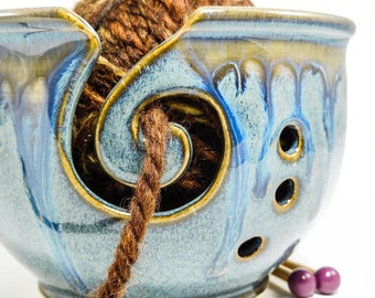 Yarn Bowl - Knitting Bowl - Ceramic Yarn Bowl - Handmade Yarn Bowl - Knitters Bowl - Bowl For Knitters - Yarn Pottery Bowl - In Stock