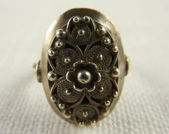 Vintage Sterling Filigree Ring Size 5.75