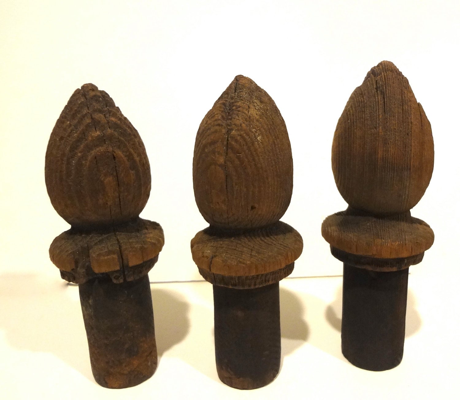 Vintage Wooden Finials Home Decor Stair Railing Tops Rustic