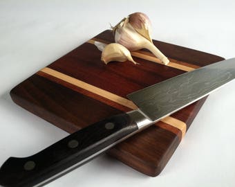 Beautiful Reclaimed Hardwoods Small HERB and GARLIC Cutting Board