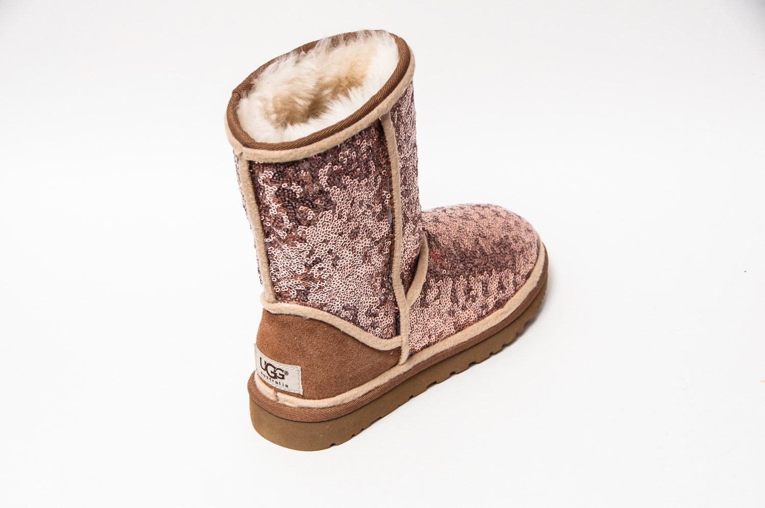 sequin uggs rose gold