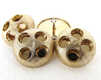 Vintage Metal Button Gold Shank Mod Round Sewing Finding 19mm but0304 (4)