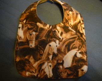 Horses baby bib