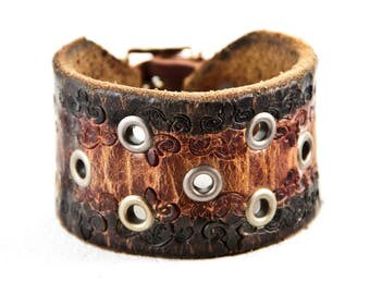 Distressed Leather Jewelry Vintage Bracelet Cuff