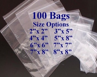 Clear Plastic Bags, Ziplock Bags, Plastic Baggies, Reclosable Poly Bags, 2x2 Bags, 3x5 Bags, 4x4 Bags, 5x8 Bags 6x6 Bags, 7x7 Bags, 8x8