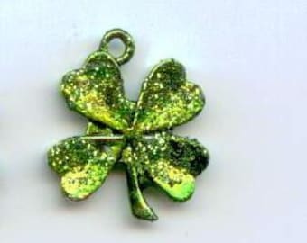 Lucky charm -- Four leaf clover - St. Patrick's day - 2 charms
