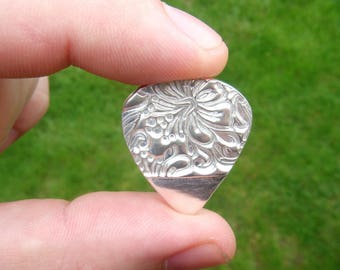 Solid .999 pure silver guitar pick