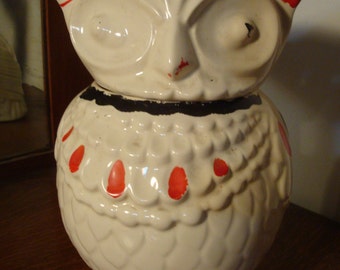 Antique Vintage Owl Cookie Jar 64BR2-4